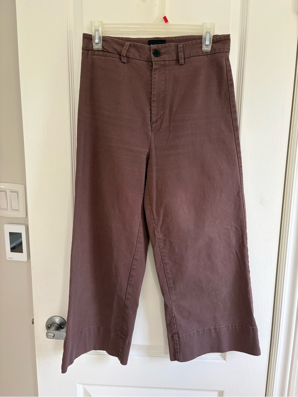 Frank and Oak  Casual Wide-Leg cropped Pants in Dark Brown